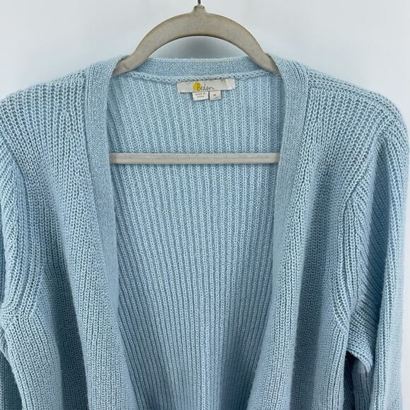 Boden wool blend open front long line knit sweater cardigan sz M - Picture 2 of 6